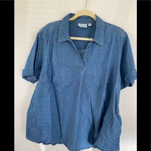 Joan rivers Denim Blouse 1x